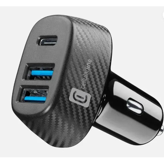 Mbushes per veture CellularLine 3 ports 44W 2x USB-A 1x USB-C, zeze