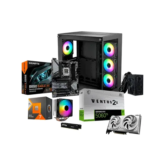 Kompjuter Gaming GNTC R7-7800X3D, RTX5060TI , 2x8GB DDR5, 480GB SSD NVME