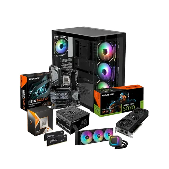 Kompjuter Gaming GNTC R7-7800X3D, RTX5070, 2x16GB DDR5, 1TB SSD NVME