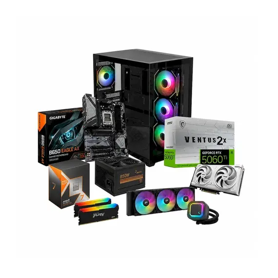 Kompjuter Gaming GNTC R7-7800X3D, RTX5060TI 16GB, 2x8GB DDR5, 1TB SSD NVME
