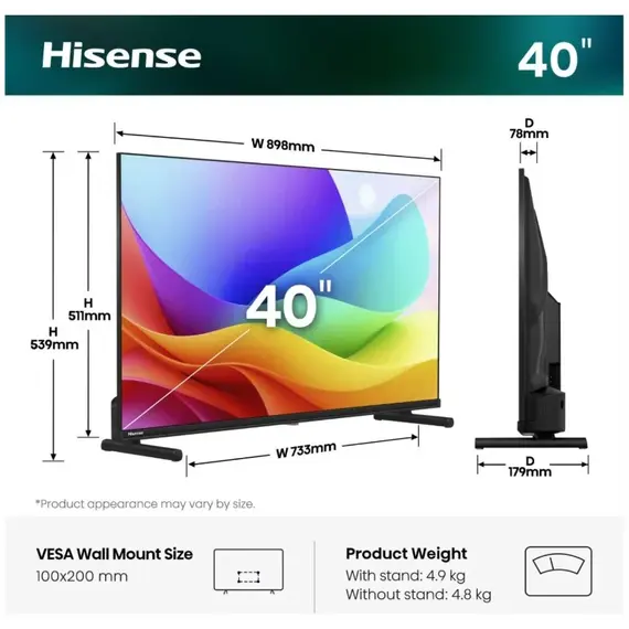 Televizor Hisense 40" 40A5S QLED Full HD 3