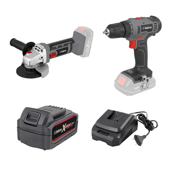 SET Aku 20V x-cross & Brusalice 20V & Bateria Li-Lon IX-20V-4.0Ah & Karikues 20V