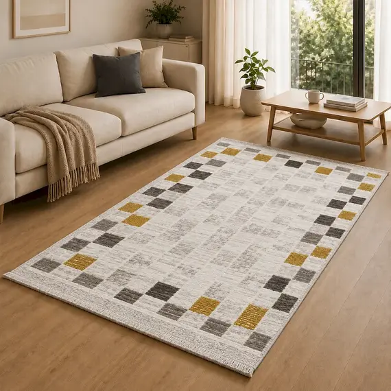 Tepih 80x150 Krem,Kafe Lazer GO-LZ223, Madhësia: 80*150, Ngjyra: E përzier