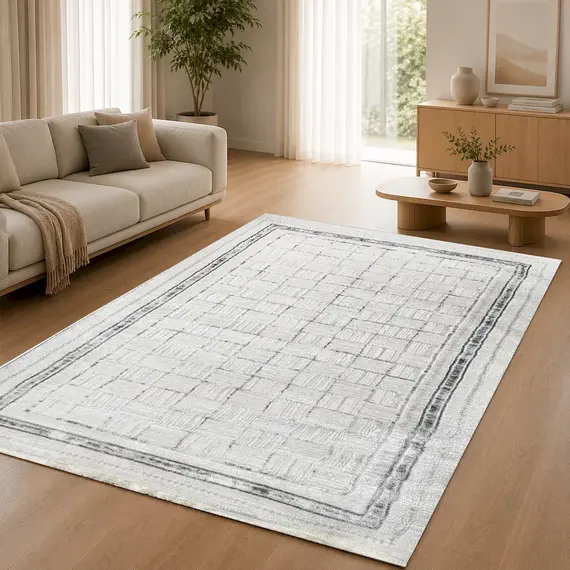 Tepih 80x150 Bardhë, Hiri Vera GO-C6716A VRB 17, Madhësia: 120*180, Ngjyra: E përzier