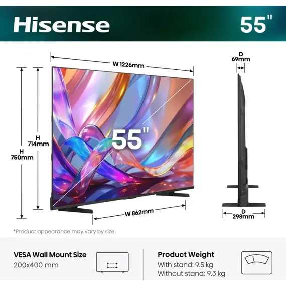 Televizor Hisense 55'' 55E7S Hi-QLED 4K, 4 image