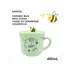 Tas qeramike me kapak Bee Series 400mL(Green), Ngjyra: Gjelbërt, 4 image