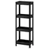 IKEA VESKEN Raft plastike, 37x23x101cm / zezë, Ngjyra: Zezë