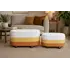 Tabure set 2pc, SR02-4439, bardhe, verdhe, portokall