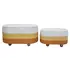 Tabure set 2pc, SR02-4439, bardhe, verdhe, portokall, 2 image