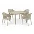 Tavoline kopshti, 90x90cm, T-2 Steel frame, bezhe 9612 + 4 Karrige kopshti, 1852, hiri 9612, 2 image